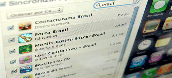 Aplicativos marcados no iTunes