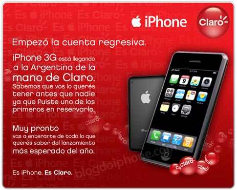 Email da Claro da Argentina