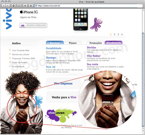 Homepage da Vivo