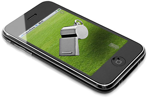 Assopre no iPhone e toque o apito Assopre no iPhone e toque o apito