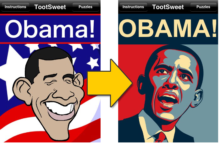 Mudança na caricatura de Obama Mudança na caricatura de Obama