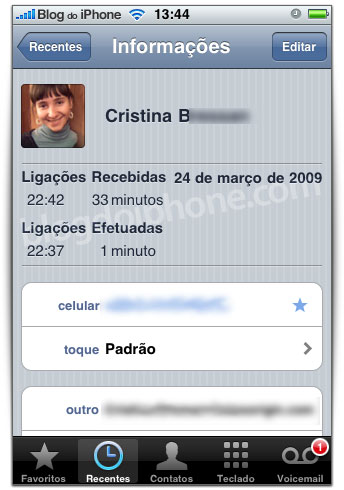 Duração das chamadas agora é visível Duração das chamadas agora é visível