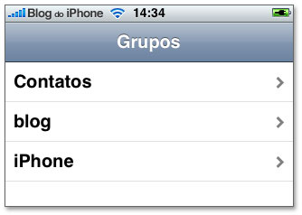 Contatos no iPhone Contatos no iPhone