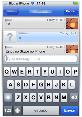 Chat no iPhone Chat no iPhone