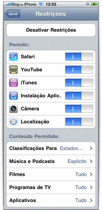 Restrições no 3.0