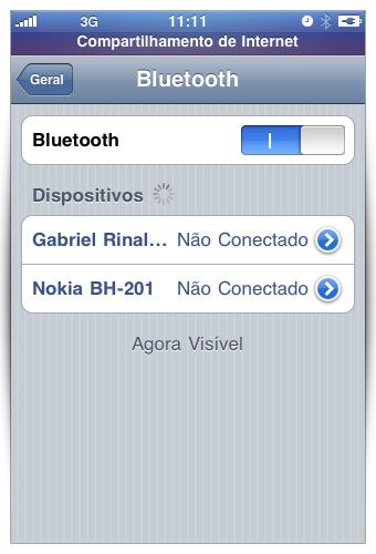 Reconhecimento bluetooth Reconhecimento bluetooth