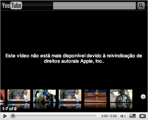 Vídeo retirado pela Apple Inc.