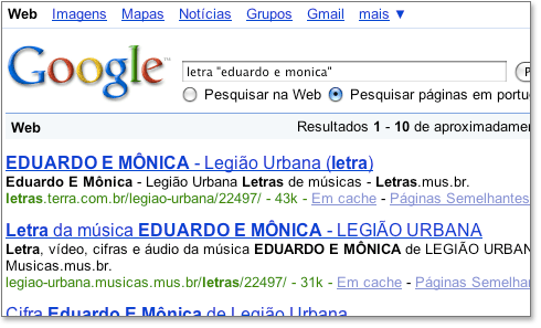 Letra no Google