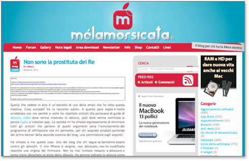 Blog italiano Melamorsicata