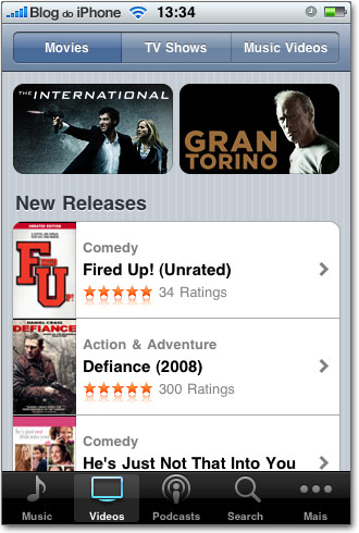 Downloads de filmes no iPhone