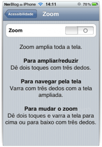 Controle de Zoom Controle de Zoom