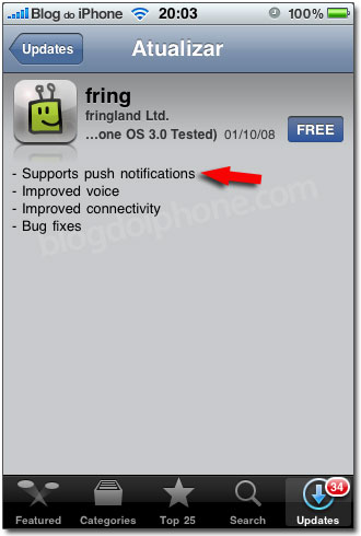 Fring sem push Fring sem push