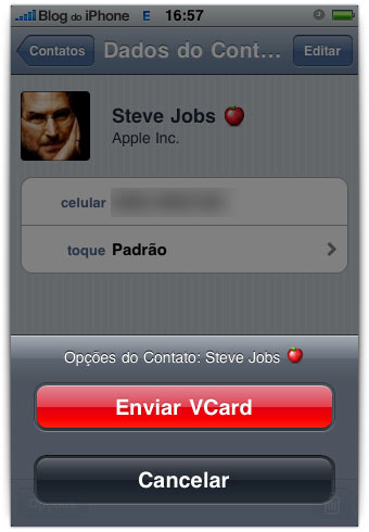 Exportar contato por VCard