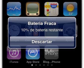 10% restante de bateria 10% restante de bateria