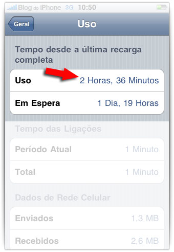 Uso da bateria Uso da bateria