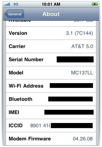 Tela de um 3GS Tela de um 3GS