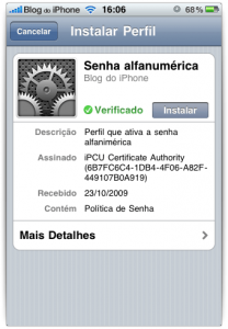 Perfil de configuração Perfil de configuração