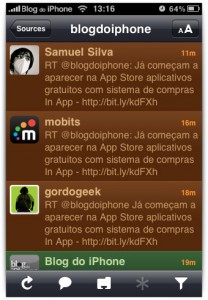 Visualização no Twitterrific Visualização no Twitterrific