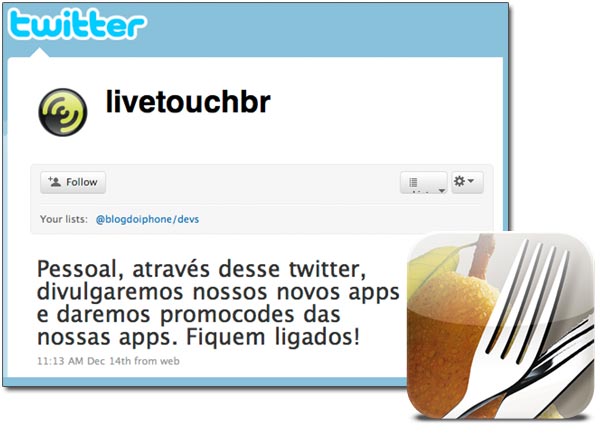 Twitter da Livetouch Twitter da Livetouch