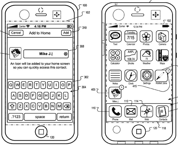 Contatos na Home screen