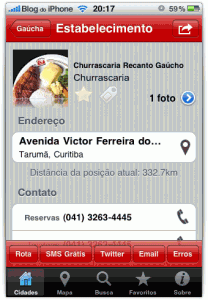 Ficha do restaurante