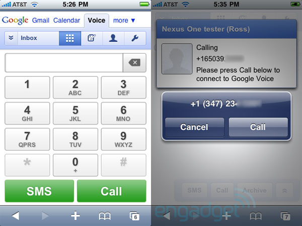 Google Voice webapp