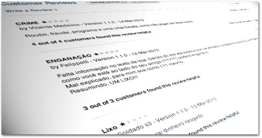 Reviews dos consumidores