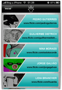 Artistas no aplicativo