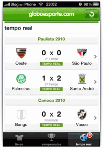Cobertura ao vivo dos jogos