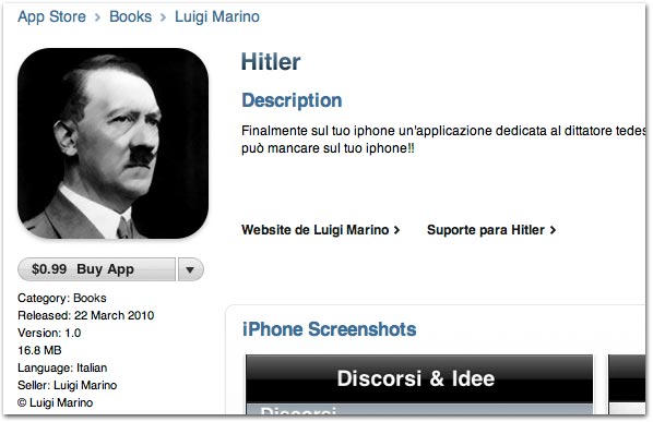 Aplicativo sobre Hitler