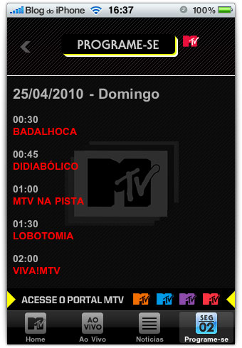 Programação da semana