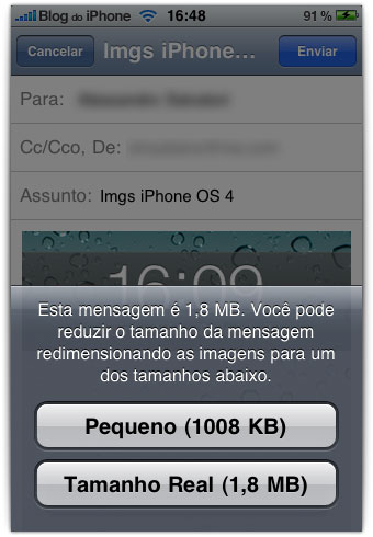 Envio de imagens por email