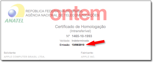 Certificado não efetivado