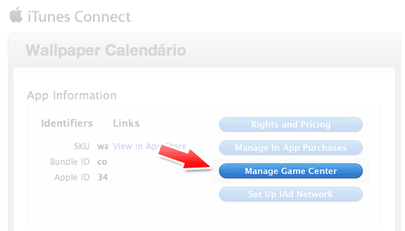 Ativando o Game Center no aplicativo