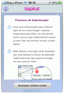 Processo inicial de autentificação