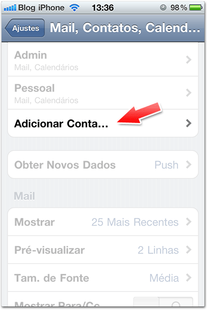 Configurando o Hotmail