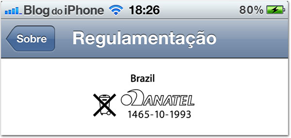 Anatel no iOS 4.1