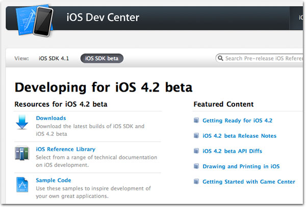 Beta iOS 4.2