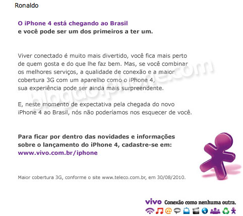 Email da Vivo