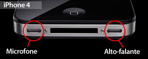Alto-falante e microfone do iPhone