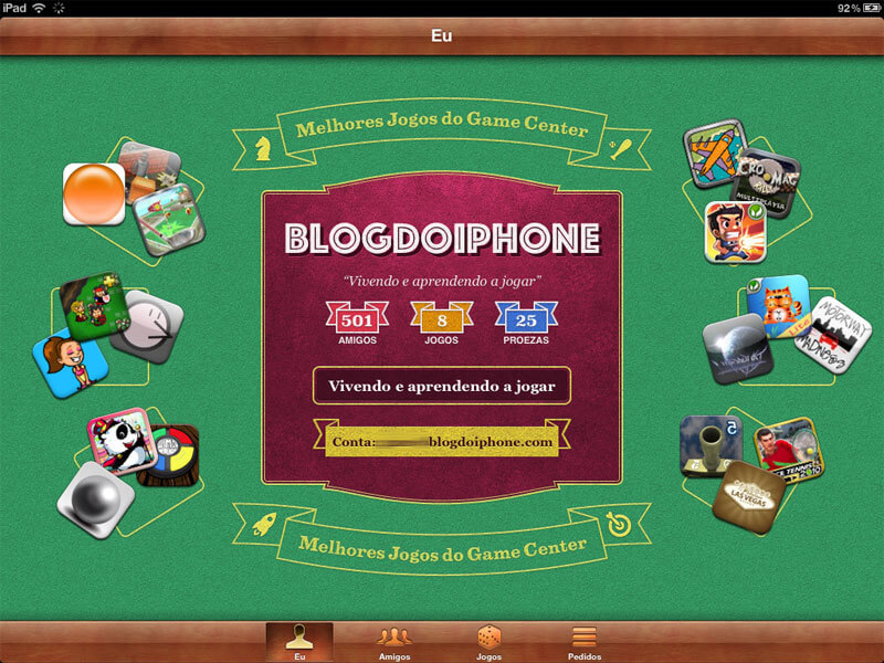 Game Center no iPad