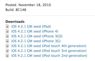 iOS 4.2.1 GM