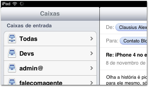 Mail no iPad