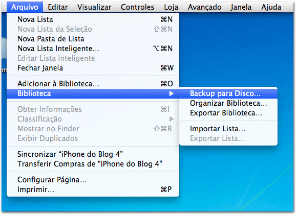 Backup no Disco
