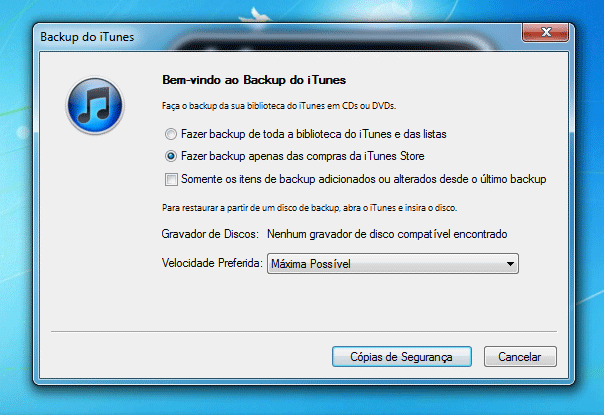 Backup no Disco
