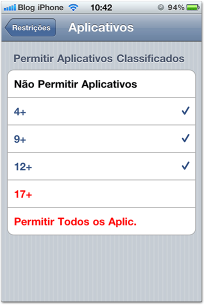 Restrições do iOS