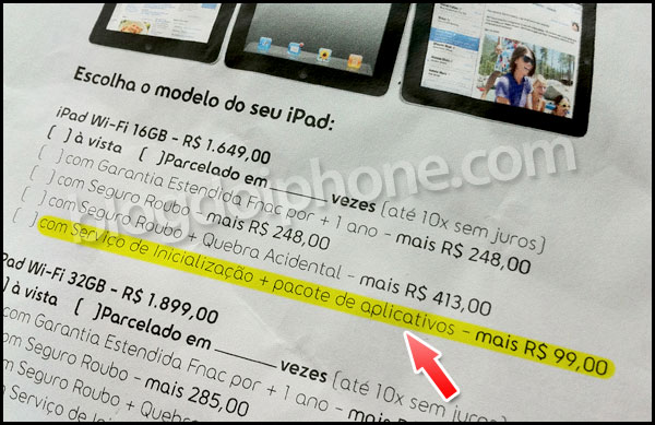 Oferta de pacote de aplicativos para iPad