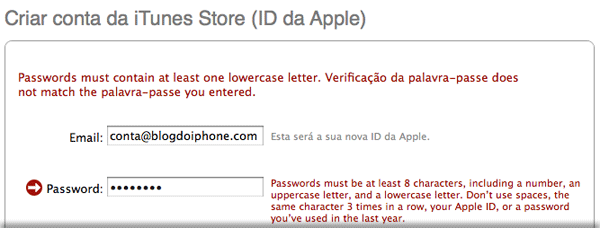 Senha da Apple